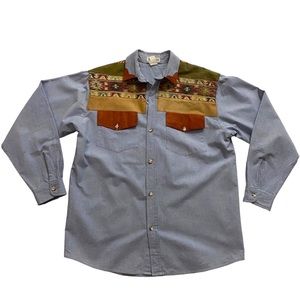 Vintage 80's Ella Manfredi Small Long sleeve Western button up long sleeve shirt